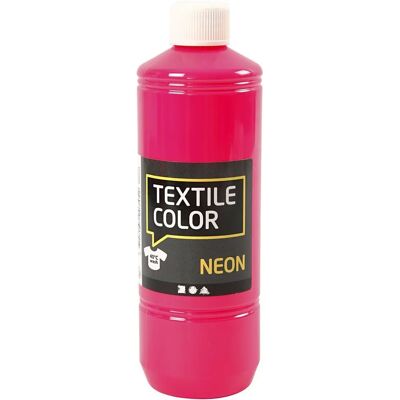 CC Hobby Neon Pink Textile Paint - Semi-dekkende - 500ml CC Hobby Neon Pink Textile Paint - Semi-dekkende - 500ml