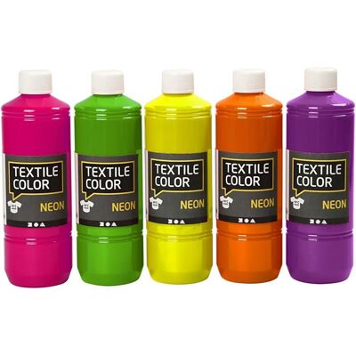 CC Hobby Neon Textile Paint - 5x500ml - Textile Paint CC Hobby Neon Textile Paint - 5x500ml - Textile Paint