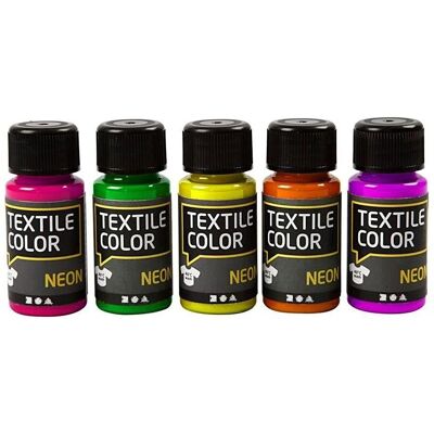CC Hobby Textile Paint - 5 Neon Colors - 50ml Set - Textile Paint CC Hobby Textile Paint - 5 Neon Colors - 50ml Set - Textile Paint