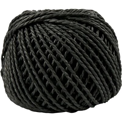 CC Hobby Paper Yarn - 2.5-3mm, 42m, Black - Paper Yarn CC Hobby Paper Yarn - 2.5-3mm, 42m, Black - Paper Yarn