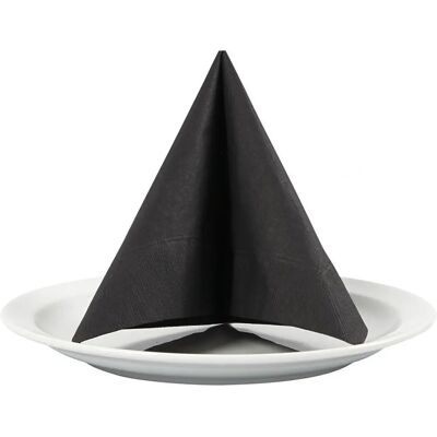 Creativ Company CCH-599002 Serviette - Serviette, Schwarz, 33x33cm, 20 Stück Creativ Company CCH-599002 Serviette - Serviette, Schwarz, 33x33cm, 20 Stück