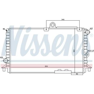 Radiador NISSENS 60018 em Alumínio - Aletas Mecânicas Radiador NISSENS 60018 em Alumínio - Aletas Mecânicas