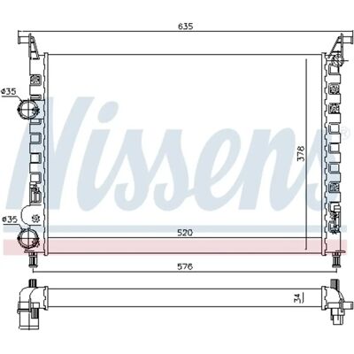 NISSENS 61684 Alumiininen Jäähdyttimen - Jäähdytysjärjestelmä NISSENS 61684 Alumiininen Jäähdyttimen - Jäähdytysjärjestelmä