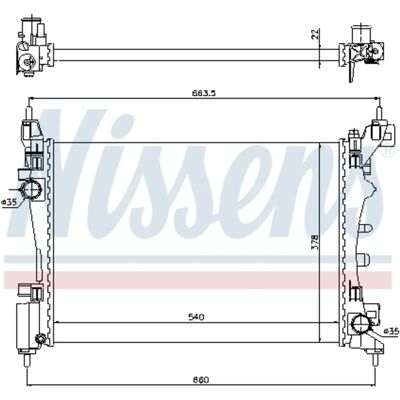 Nissens 61917 Aluminium Køler til Fiat Fiorino Qubo Grande Punto - Radiator Nissens 61917 Aluminium Køler til Fiat Fiorino Qubo Grande Punto - Radiator