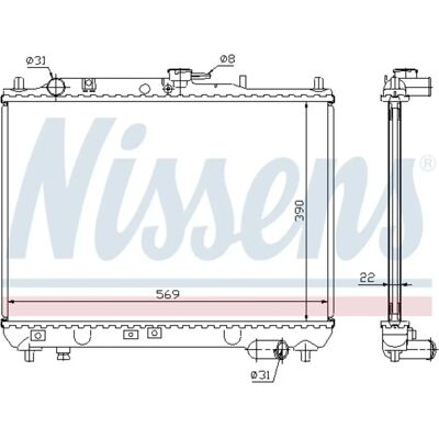 Radiador de alumínio NISSENS 62409A para Mazda 323 C IV 3/5 portas - Radiador Radiador de alumínio NISSENS 62409A para Mazda 323 C IV 3/5 portas - Radiador