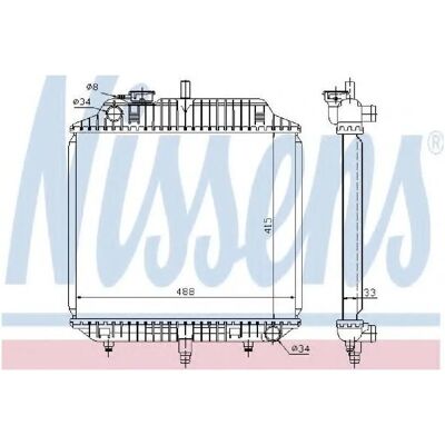 NISSENS 62516 Aluminium Kühler für Mercedes-Benz MB 100 Van - Gelötete Kühlfinnen NISSENS 62516 Aluminium Kühler für Mercedes-Benz MB 100 Van - Gelötete Kühlfinnen