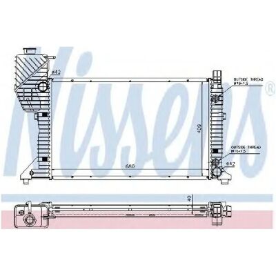 NISSENS 62686A Aluminium Køler med Oliekøler - Radiator NISSENS 62686A Aluminium Køler med Oliekøler - Radiator