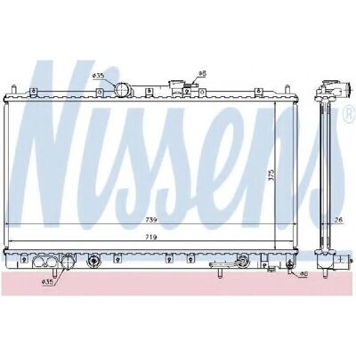 NISSENS 62869A Aluminium Radiator - Motor Kølesystem NISSENS 62869A Aluminium Radiator - Motor Kølesystem
