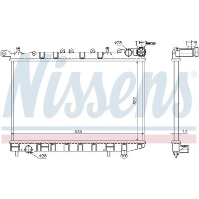 Nissens 2141050Y10, 2141050Y11, 2141062C01 Aluminium Radiator - Auto Koelsysteem Nissens 2141050Y10, 2141050Y11, 2141062C01 Aluminium Radiator - Auto Koelsysteem