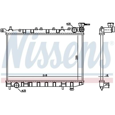 NISSENS 62974 Aluminium Radiator - Motor Køling NISSENS 62974 Aluminium Radiator - Motor Køling