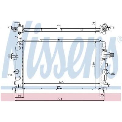 Nissens 63121 Radiador de aluminio para Opel Astra Zafira Nissens 63121 Radiador de aluminio para Opel Astra Zafira