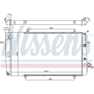 Radiatore NISSENS 634811 - Raffreddamento Motore Radiatore NISSENS 634811 - Raffreddamento Motore
