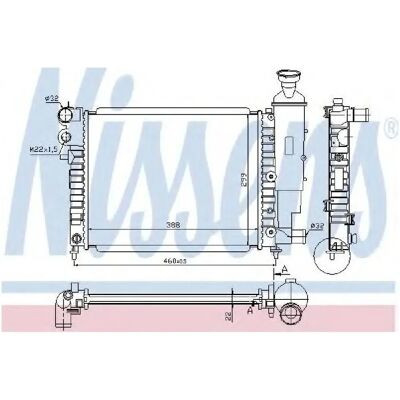 Radiador de alumínio NISSENS 63522 - Sistema de refrigeração Radiador de alumínio NISSENS 63522 - Sistema de refrigeração