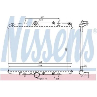 NISSENS 63703 Aluminium Radiator voor Peugeot - Motor Koeling NISSENS 63703 Aluminium Radiator voor Peugeot - Motor Koeling