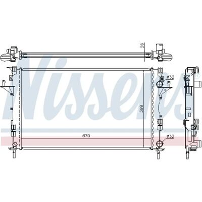 NISSENS 63816A Radiateur en aluminium pour Renault Laguna 2, Espace 4 - Radiateur NISSENS 63816A Radiateur en aluminium pour Renault Laguna 2, Espace 4 - Radiateur