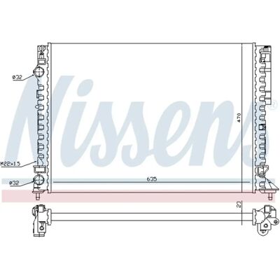 Nissens 63843A Alumiinijäähdytin Ilman Säiliötä - Jäähdytin Nissens 63843A Alumiinijäähdytin Ilman Säiliötä - Jäähdytin