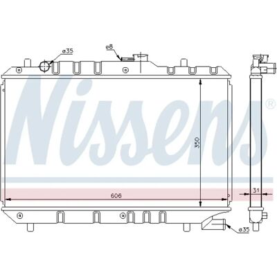 NISSENS 64168 Koper Radiator - Koelribben NISSENS 64168 Koper Radiator - Koelribben