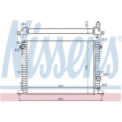 Nissens Pcc000670 - Radiatore per Land Rover Defender - Nucleo in alluminio, alette saldate Nissens Pcc000670 - Radiatore per Land Rover Defender - Nucleo in alluminio, alette saldate