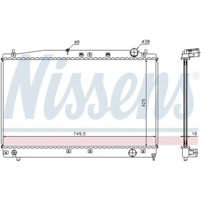 NISSENS 64654A Chladič - Hliníkový, 750x425mm, 16mm hloubka, First Fit NISSENS 64654A Chladič - Hliníkový, 750x425mm, 16mm hloubka, First Fit