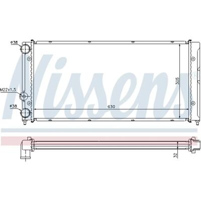 NISSENS 65236 Aluminium Radiator til VW Passat B3/B4 - Kølesystem NISSENS 65236 Aluminium Radiator til VW Passat B3/B4 - Kølesystem
