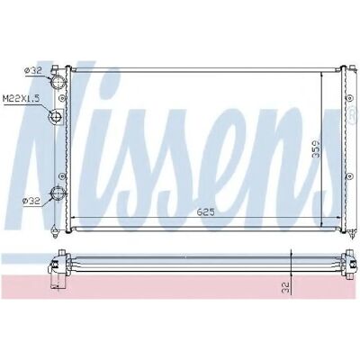 Nissens 652551 Aluminium Kühler für Seat Ibiza 2 - Radiator Nissens 652551 Aluminium Kühler für Seat Ibiza 2 - Radiator
