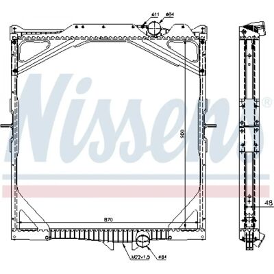 NISSENS 65462A Radiateur en aluminium - Système de refroidissement NISSENS 65462A Radiateur en aluminium - Système de refroidissement