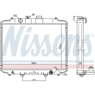 NISSENS 67015 Alumínium hűtő - Hűtőrendszer NISSENS 67015 Alumínium hűtő - Hűtőrendszer