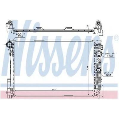 Nissens Radiator Mercedes-Benz Klasa C - Aluminium, głębokość 16mm, długość 642mm Nissens Radiator Mercedes-Benz Klasa C - Aluminium, głębokość 16mm, długość 642mm