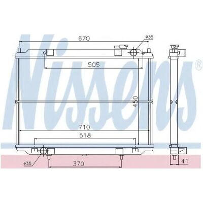 Radiateur NISSENS 67356 en aluminium pour Nissan Pick Up Radiateur NISSENS 67356 en aluminium pour Nissan Pick Up