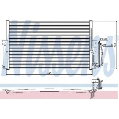 Nissens - Condensatore A/C - Alluminio, Senza Essiccatore Nissens - Condensatore A/C - Alluminio, Senza Essiccatore