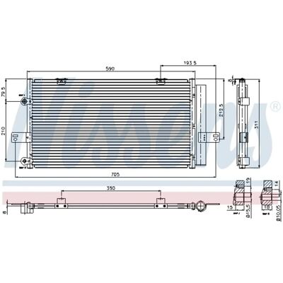 Nissens JRB000140 JRB100653 JRI000010 - A/C Condenser for Rover 75 Nissens JRB000140 JRB100653 JRI000010 - A/C Condenser for Rover 75