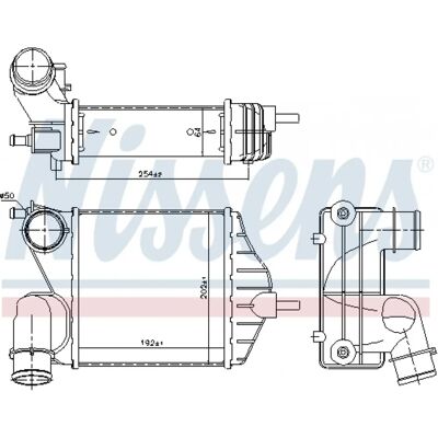 NISSENS Model 96653 Intercooler - Luft/Luft, Vand/Luft, FIAT Idea, Lancia Musa NISSENS Model 96653 Intercooler - Luft/Luft, Vand/Luft, FIAT Idea, Lancia Musa