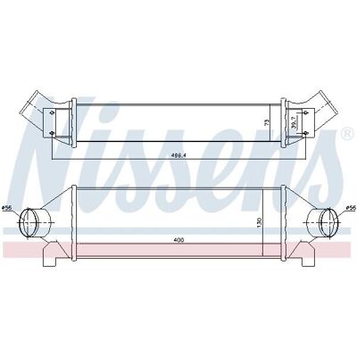 Nissens Ford Transit Intercooler - Lucht-lucht - Mk5/Mk6 Nissens Ford Transit Intercooler - Lucht-lucht - Mk5/Mk6