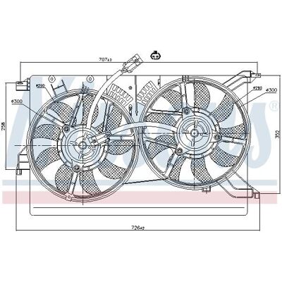 Nissens 85523 Ventilátor Motor Chlazení - 300mm, 250W, 12V Nissens 85523 Ventilátor Motor Chlazení - 300mm, 250W, 12V