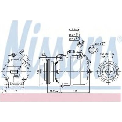 Nissens Klimakompressor - Modell 7SB16C - Passend für VW/Audi - 160cc - R134a - 12V Nissens Klimakompressor - Modell 7SB16C - Passend für VW/Audi - 160cc - R134a - 12V