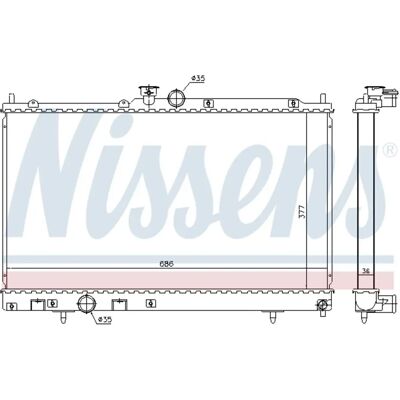 NISSENS 628956 Aluminum Radiator - Cooling System NISSENS 628956 Aluminum Radiator - Cooling System