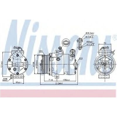NISSENS Compresseur de Climatisation SD6V12 NISSENS Compresseur de Climatisation SD6V12