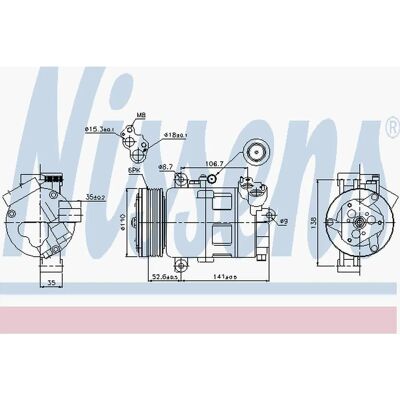 Compressore Aria Condizionata Nissens CSV613 Compressore Aria Condizionata Nissens CSV613