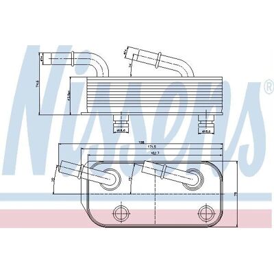 Nissens Oil Cooler - Water-cooled Aluminum 162x179x43mm for BMW 5 7 Nissens Oil Cooler - Water-cooled Aluminum 162x179x43mm for BMW 5 7