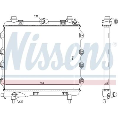 NISSENS 61024 Alumiininen jäähdytin - Jäähdytysjärjestelmä NISSENS 61024 Alumiininen jäähdytin - Jäähdytysjärjestelmä