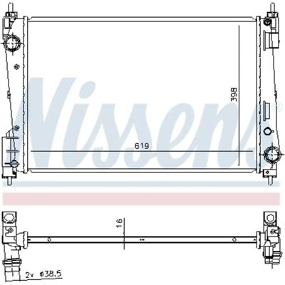 NISSENS 61924 Aluminium Kjøleradiator - Fiat Grande Punto - Kjølesystem NISSENS 61924 Aluminium Kjøleradiator - Fiat Grande Punto - Kjølesystem