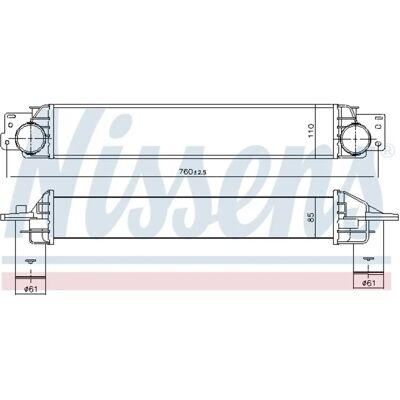 NISSENS 96411 Intercooler - Ilma-Ilma, Vesi-Ilma, Ilman EGR-venttiiliä NISSENS 96411 Intercooler - Ilma-Ilma, Vesi-Ilma, Ilman EGR-venttiiliä