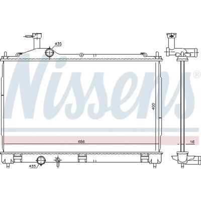 NISSENS 628967 Alumiinijäähdytin - Moottorin jäähdytys NISSENS 628967 Alumiinijäähdytin - Moottorin jäähdytys