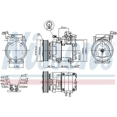 Compresseur de climatisation Nissens H-1 - 890129 Compresseur de climatisation Nissens H-1 - 890129