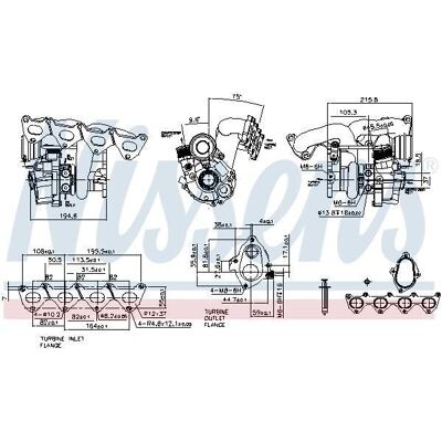 Nissens Model: 93130 - Turbo răcit cu apă cu garnituri Nissens Model: 93130 - Turbo răcit cu apă cu garnituri