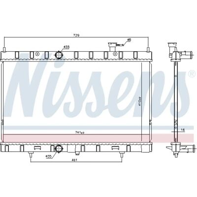 NISSENS 68789 Aluminium Radiator - Koelribben 410/741/16 - Zonder frame NISSENS 68789 Aluminium Radiator - Koelribben 410/741/16 - Zonder frame