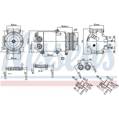Nissens Ford Volvo Ilmastointikompressori - 890216 Nissens Ford Volvo Ilmastointikompressori - 890216