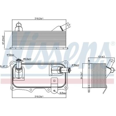 NISSENS Cayenne Öl Kühler - Wassergekühlter Radiator NISSENS Cayenne Öl Kühler - Wassergekühlter Radiator