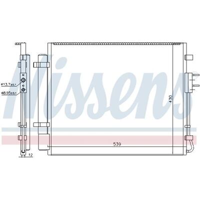 Nissens Aluminium AC Condenser with Dryer - Compatible with Kia Sorento III 2.2 CRDi 4WD Nissens Aluminium AC Condenser with Dryer - Compatible with Kia Sorento III 2.2 CRDi 4WD
