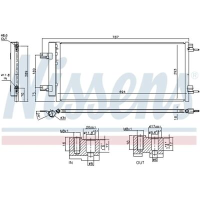 Condenseur de Climatisation Nissens - Aluminium - 694x293x16mm Condenseur de Climatisation Nissens - Aluminium - 694x293x16mm